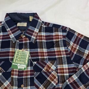 NWT Vintage Sears Plaid Heavyweight Perma-Prest Long Sleeve Flannel Shirt. XL
